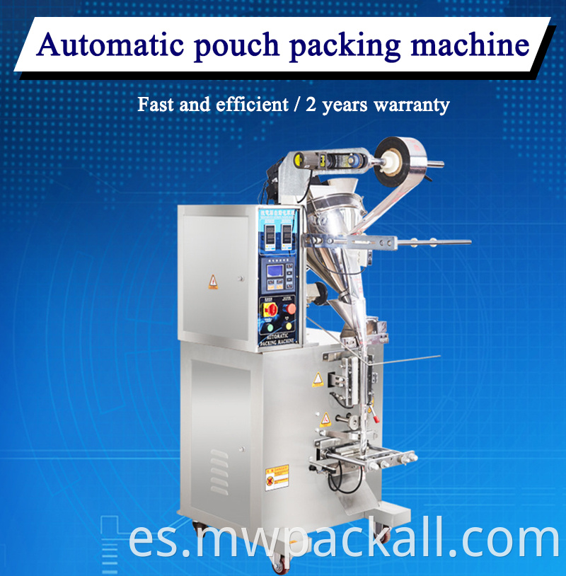 Máquina de embalaje de granulo vertical automático Máquina de llenado de polvo automático Pesaje